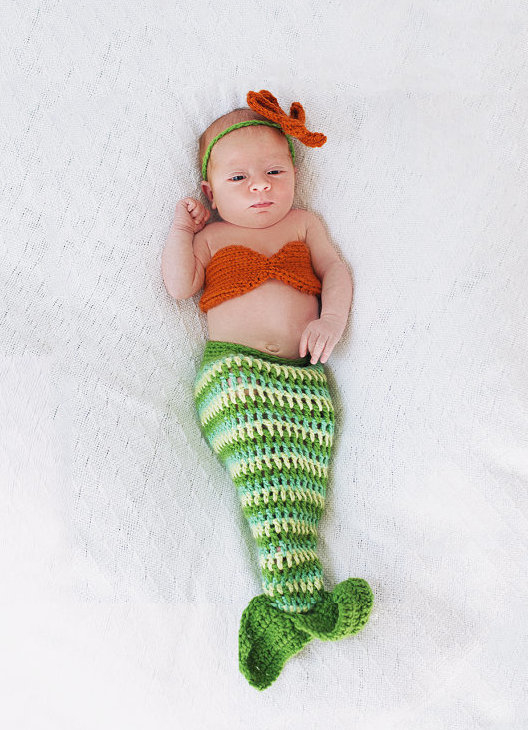 saia de croche sereia infantil