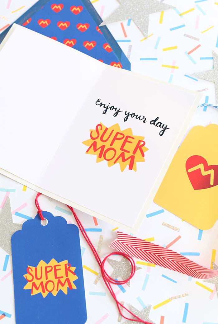 Cartões especiais para a sua super-heroína preferida: a super mãe
