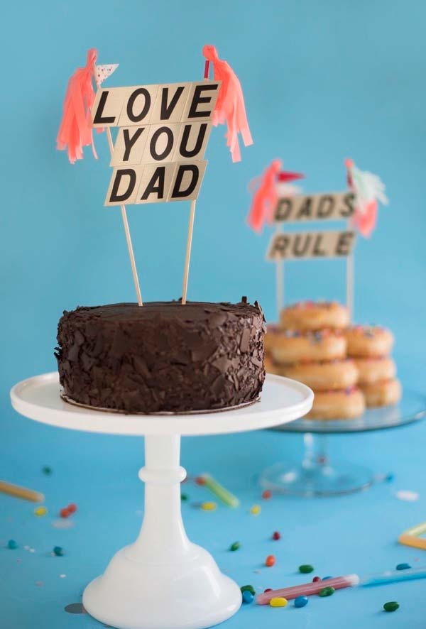Toppers para bolo temático do dia dos pais