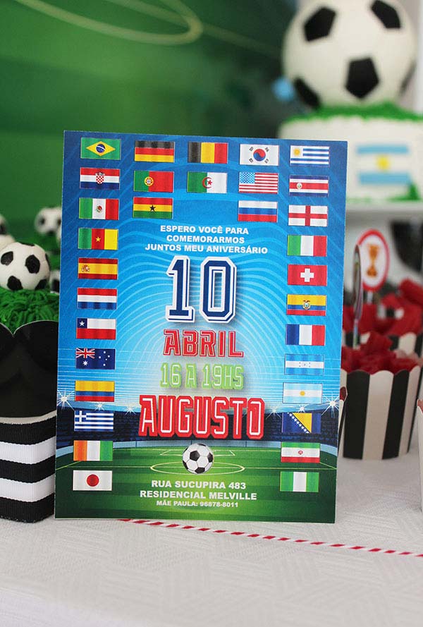 Convite de festa infantil copa do mundo 2018