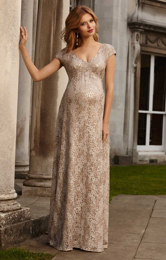 vestido longo de festa para gestante